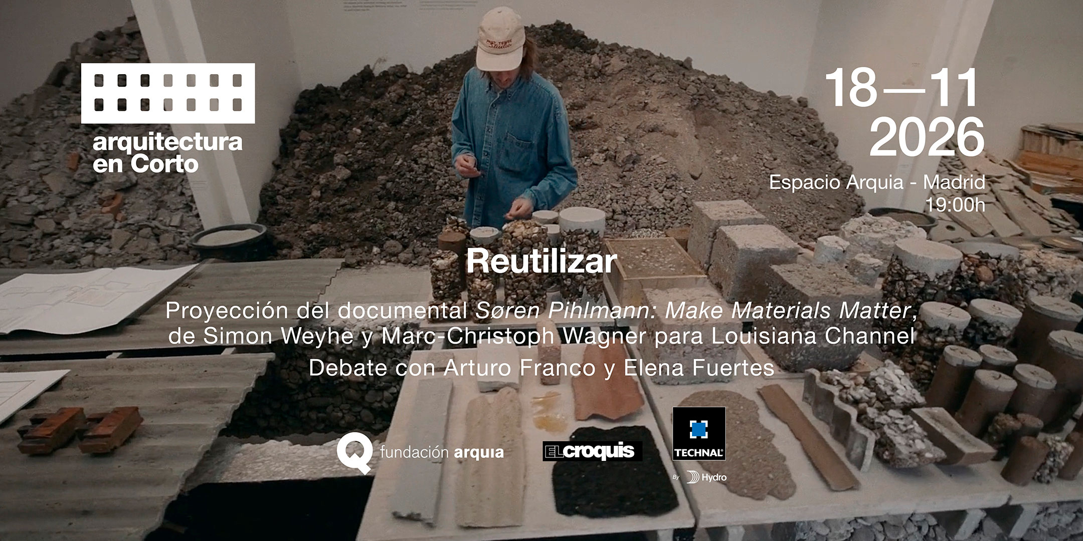 Proyección de Make Materials Matter, sobre el arquitecto Søren Pihlmann, en Madrid